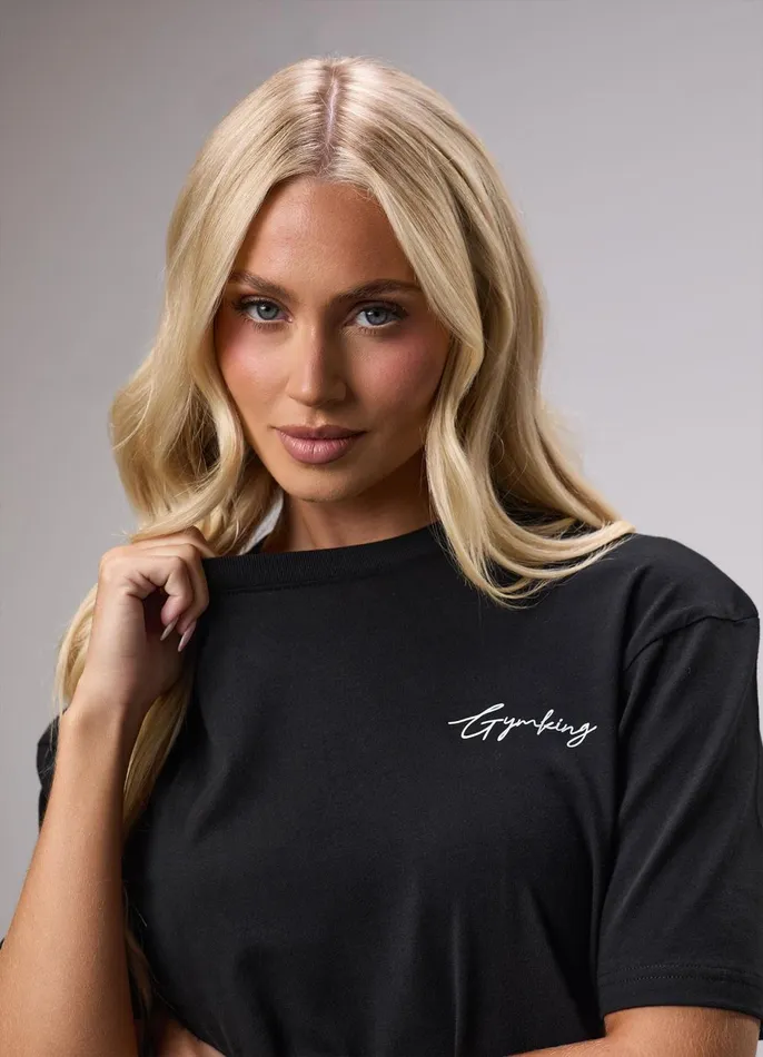 Gym King Tops and TShirts Women Reset Boyfriend Tee 8211 Black