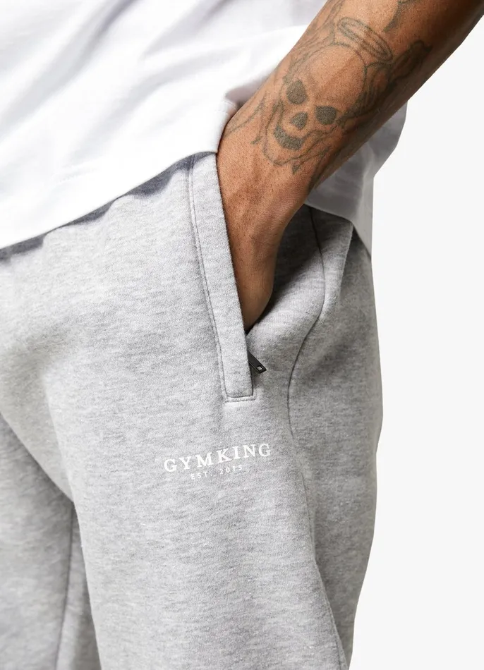 Gym King Tracksuit Bottoms Men Established Jogger 8211 Light Grey Marl