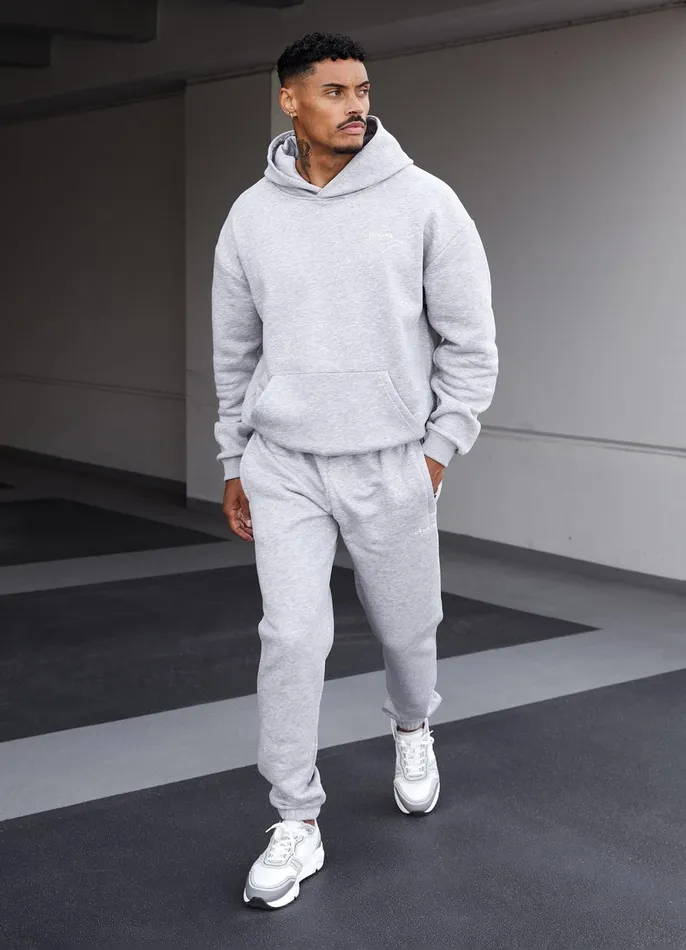 Gym King Tracksuit Bottoms Men Established Jogger 8211 Light Grey Marl