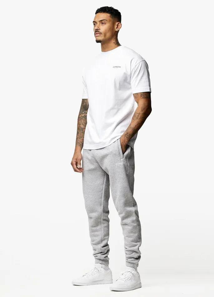 Gym King Tracksuit Bottoms Men Established Jogger 8211 Light Grey Marl