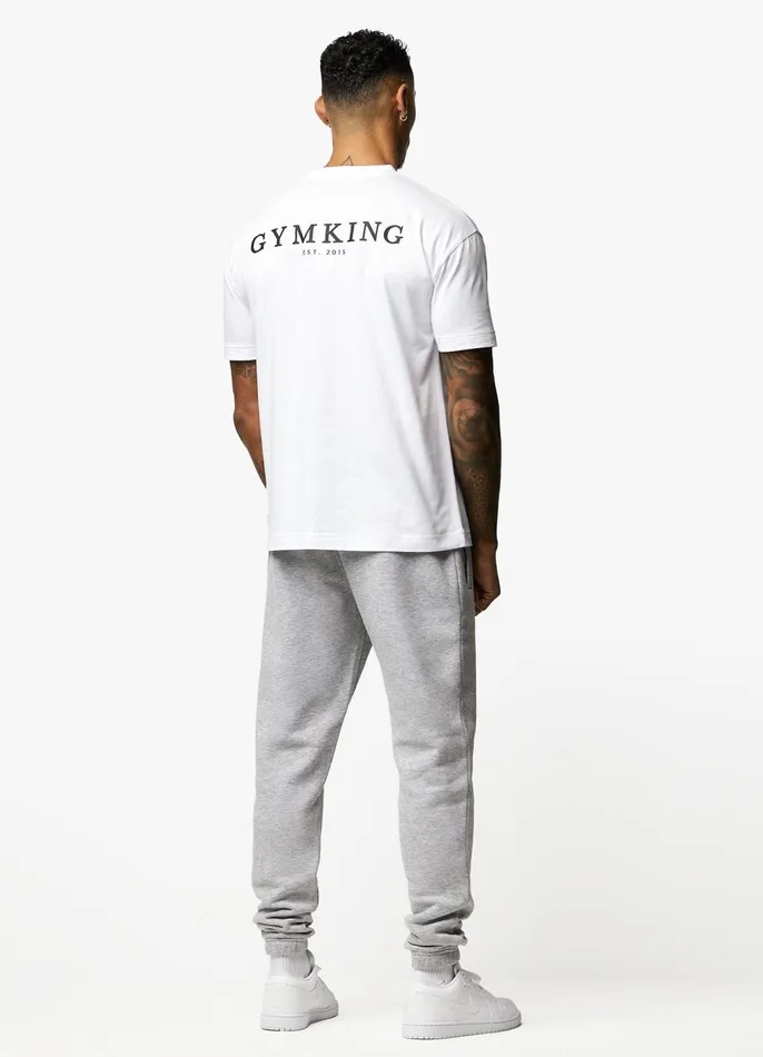 Gym King Tracksuit Bottoms Men Established Jogger 8211 Light Grey Marl