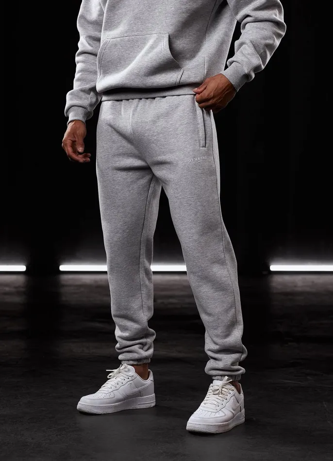 Gym King Tracksuit Bottoms Men Established Jogger 8211 Light Grey Marl