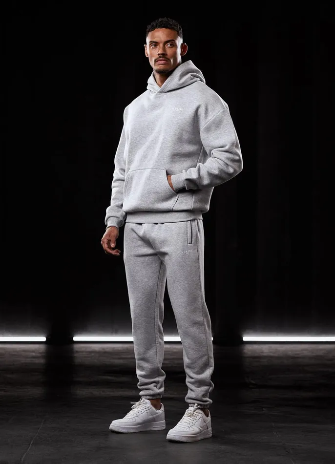 Gym King Tracksuit Bottoms Men Established Jogger 8211 Light Grey Marl