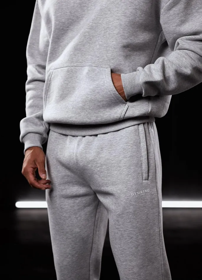Gym King Tracksuit Bottoms Men Established Jogger 8211 Light Grey Marl