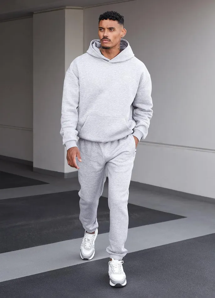 Gym King Tracksuit Bottoms Men Established Jogger 8211 Light Grey Marl