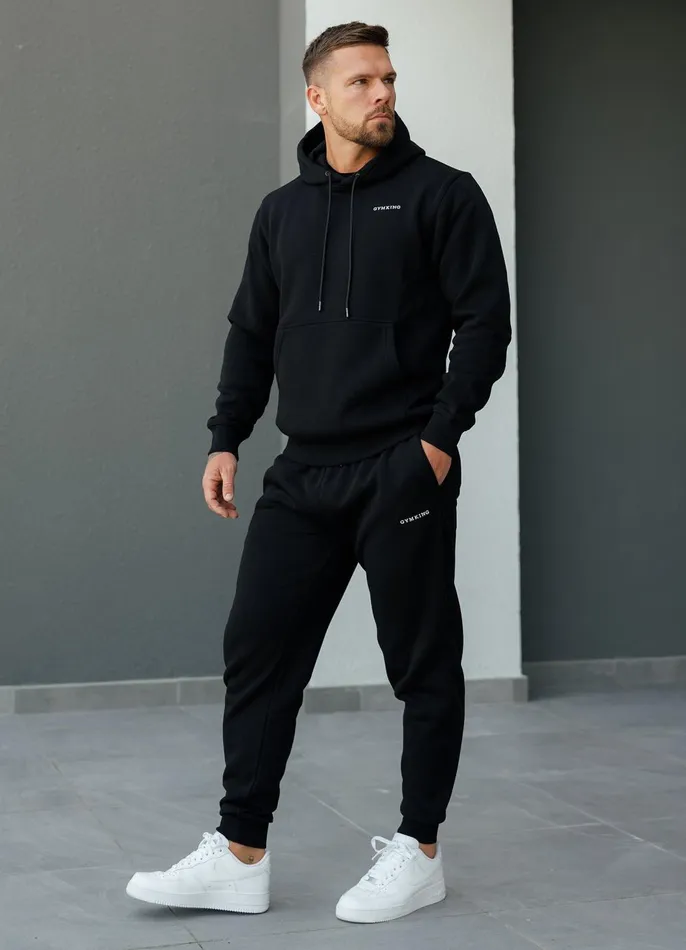 Gym King Tracksuit Bottoms Men Linear Fundamental Jogger 8211 Black