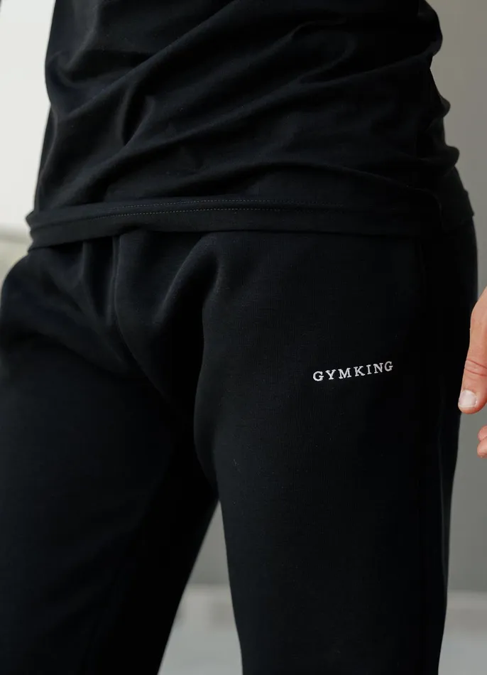 Gym King Tracksuit Bottoms Men Linear Fundamental Jogger 8211 Black