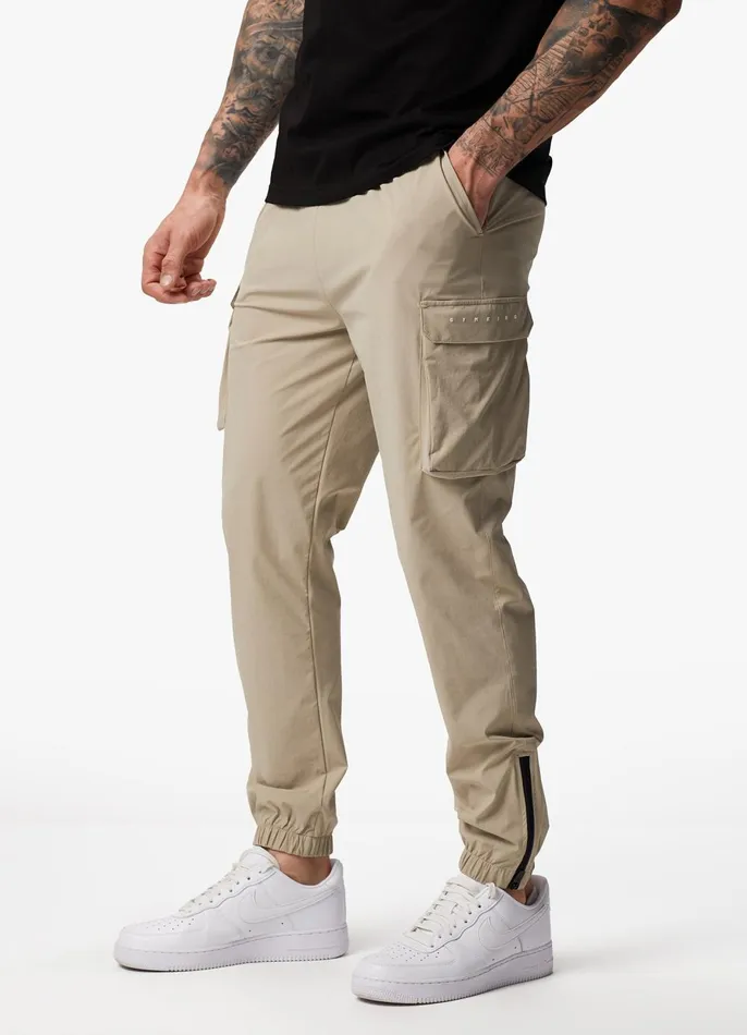 Gym King Tracksuit Bottoms Men Rebellion Cargo Jogger 8211 Sandstone