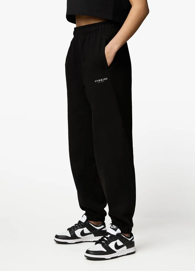 Gym King Tracksuits Women Established Relaxed Tracksuit 8211 BlackWhite