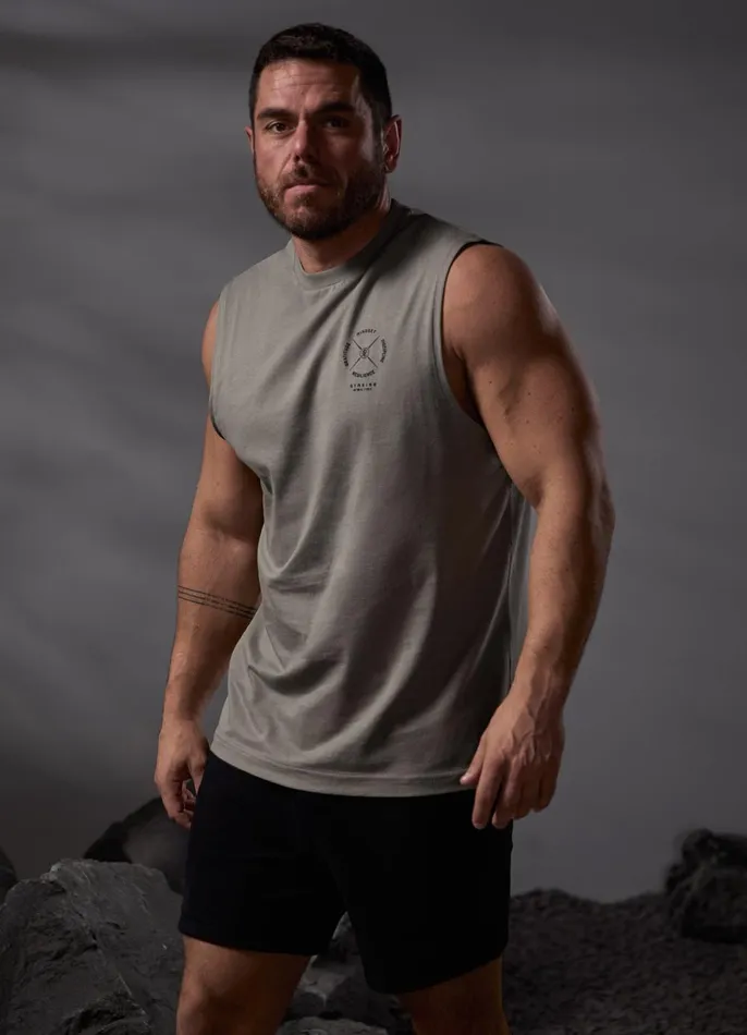 Gym King Vests Men Compass Tank 8211 Deep Khaki