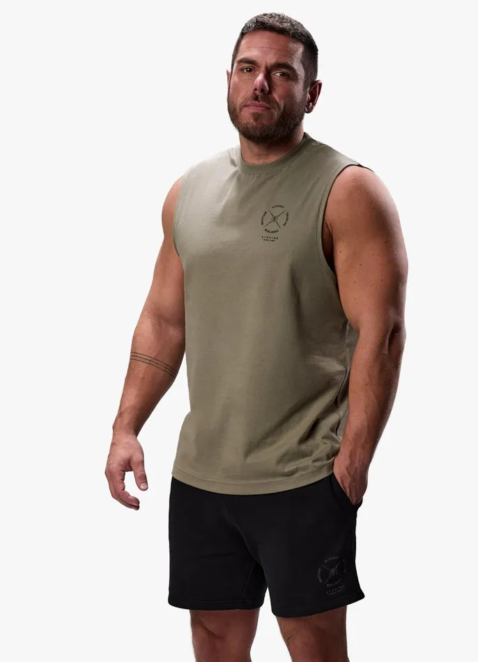 Gym King Vests Men Compass Tank 8211 Deep Khaki