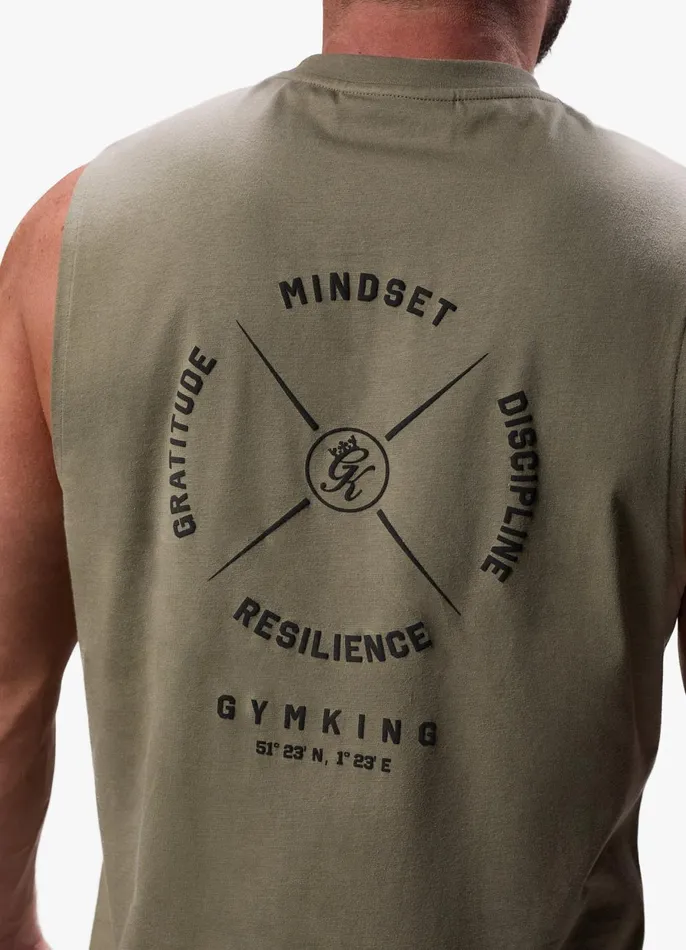 Gym King Vests Men Compass Tank 8211 Deep Khaki