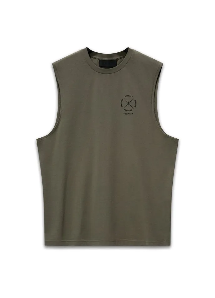 Gym King Vests Men Compass Tank 8211 Deep Khaki