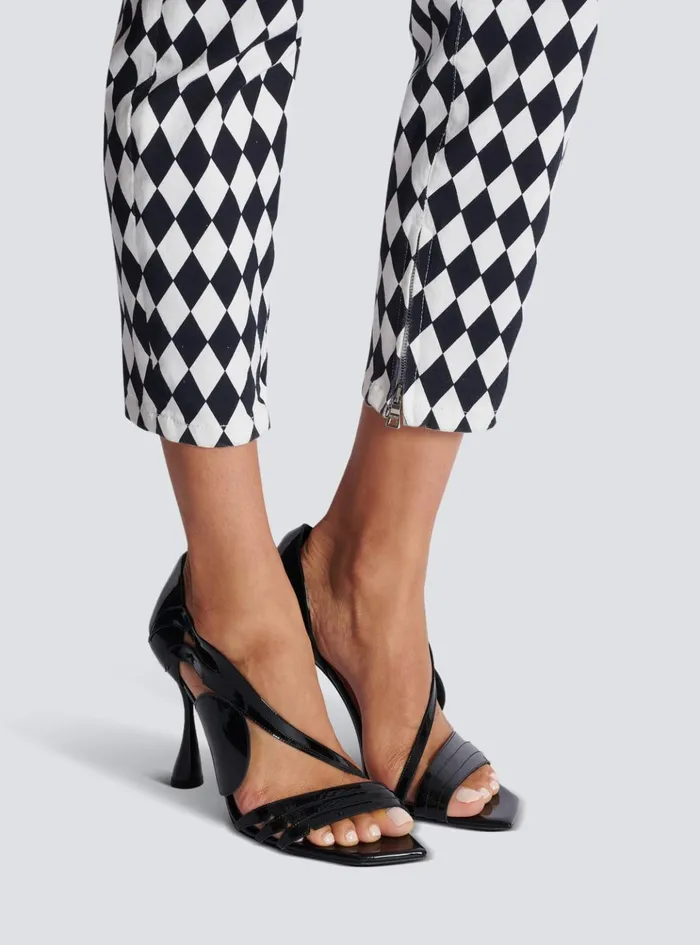 Heeled Eden Sandals In Patent Leather Black Women Balmain High Heels and Pumps