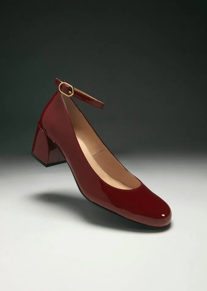 Heels Women ALOHAS Antoine Onix Burgundy Leather Pumps