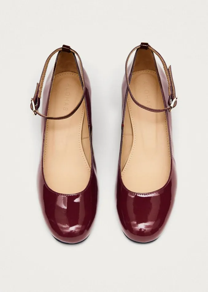 Heels Women ALOHAS Antoine Onix Burgundy Leather Pumps