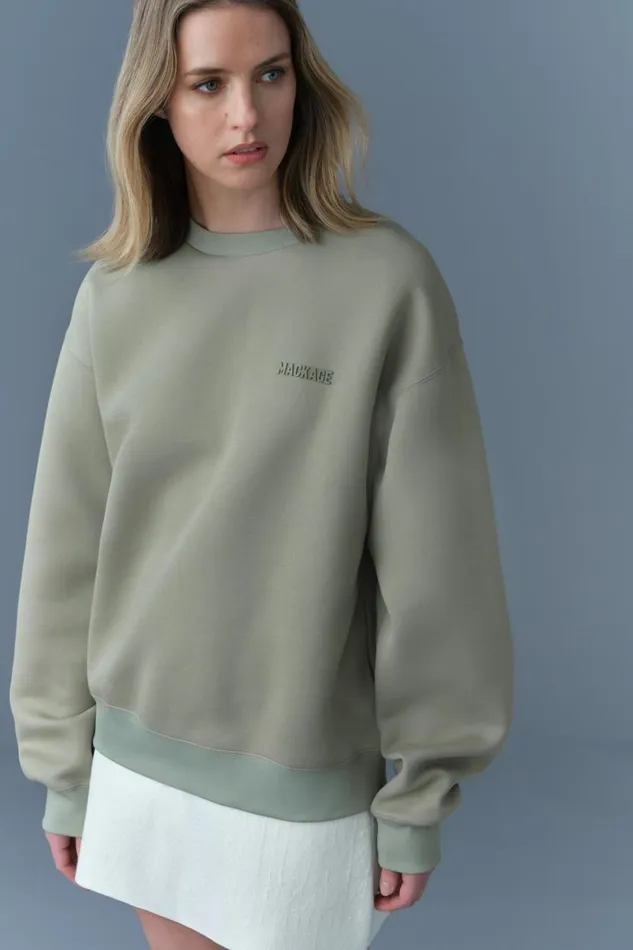 Hoodies and Tops Women Mackage JULIAN DoubleFace Jersey Sweatshirt Emerald Hoodies and Tops Women Mackage JULIAN DoubleFace Jersey Sweatshirt Emerald