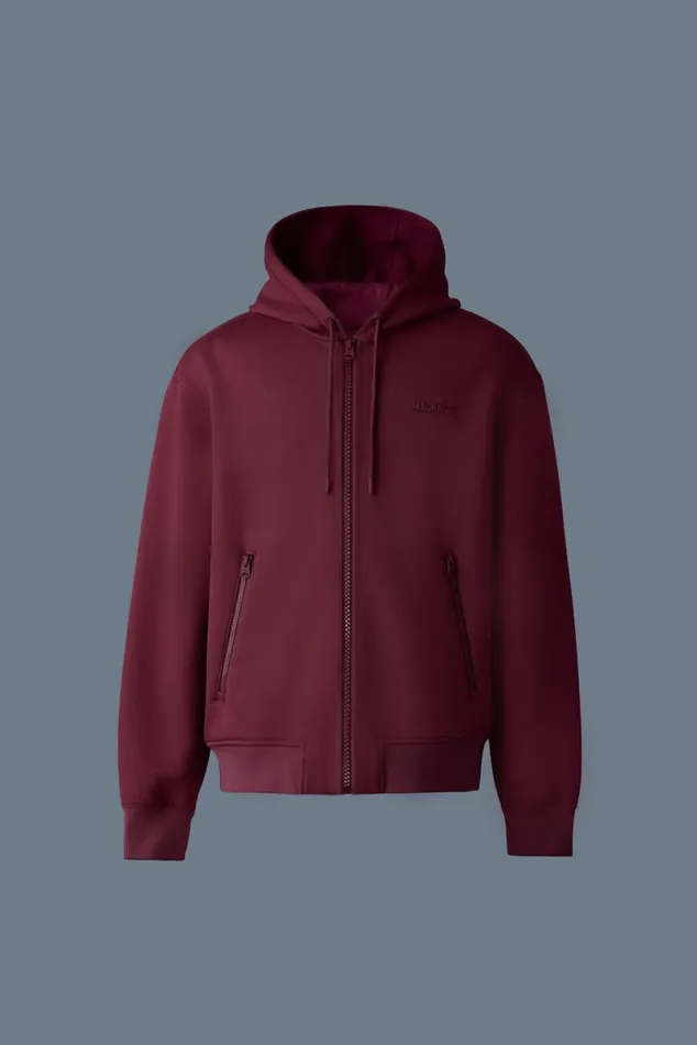 Hoodies and Tops Women Mackage KRYSTOS Doubleface Jersey Zipup Hoodie Garnet Hoodies and Tops Women Mackage KRYSTOS Doubleface Jersey Zipup Hoodie Garnet