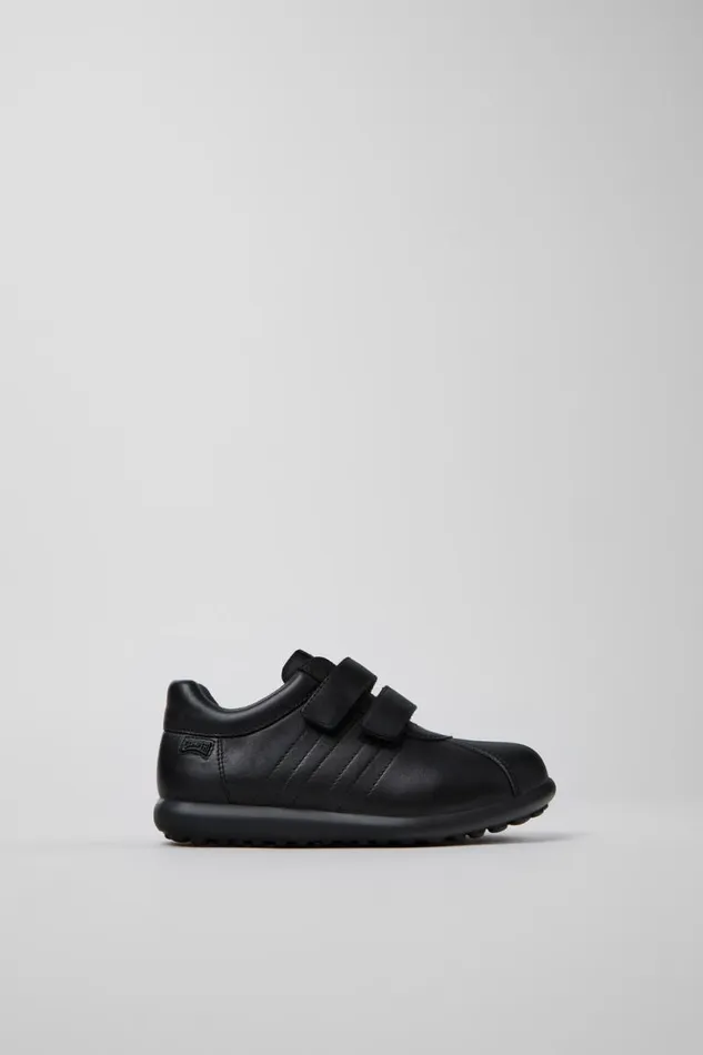Hook And Loop Kids Camper Pelotas Black Leather Shoes Hook And Loop Kids Camper Pelotas Black Leather Shoes