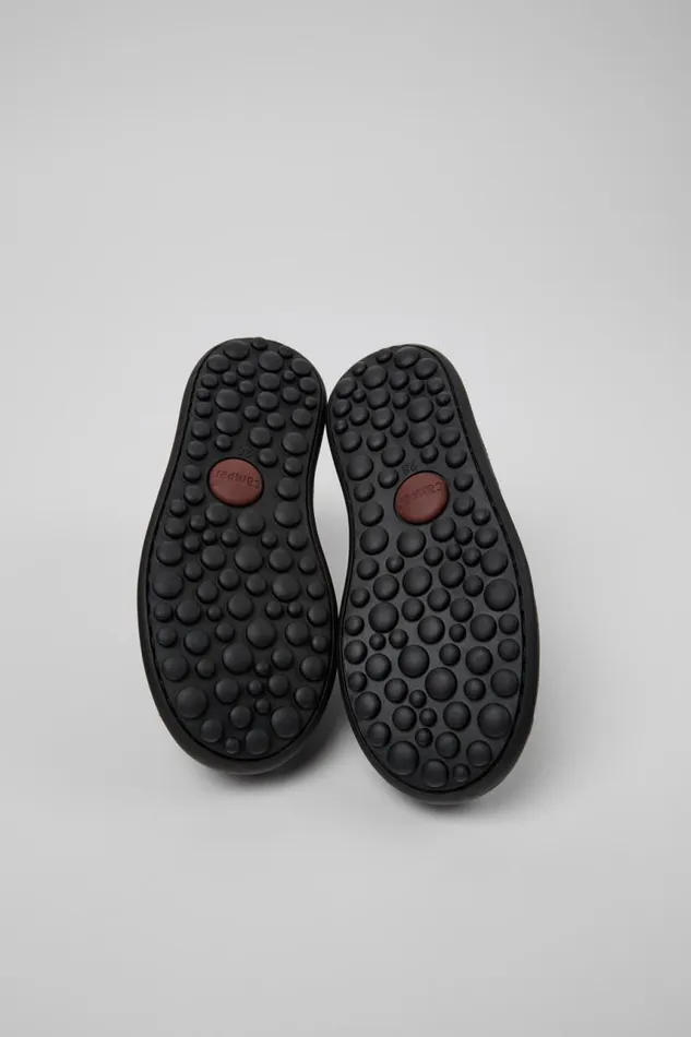 Hook And Loop Kids Camper Pelotas Black Leather Shoes Hook And Loop Kids Camper Pelotas Black Leather Shoes
