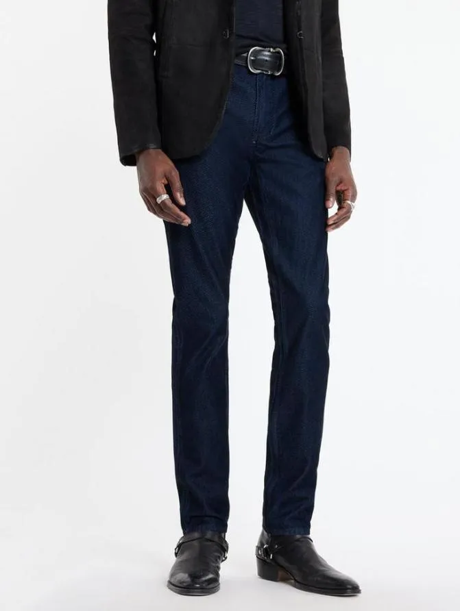 J702 8211 FLOCKED TWILL Blue Black Clothing John Varvatos Jeans