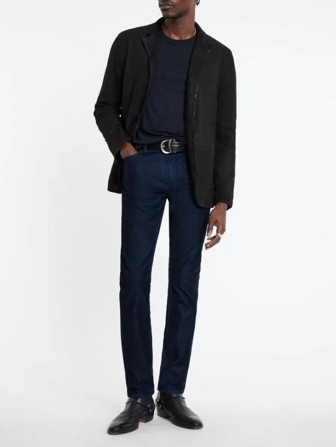 J702 8211 FLOCKED TWILL Blue Black Clothing John Varvatos Jeans