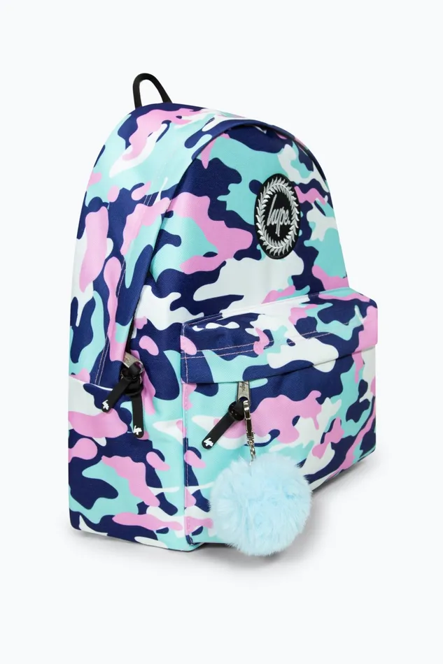 Just Hype Backpacks Hype Girls Iconic PinkBlue Evie Camo Backpack