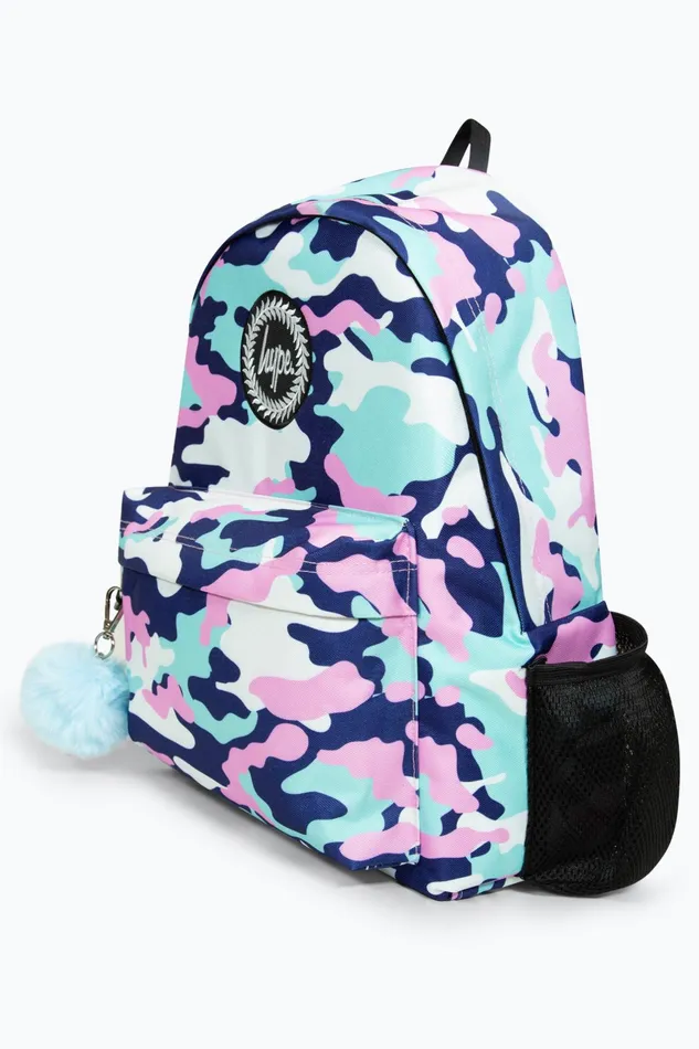 Just Hype Backpacks Hype Girls Iconic PinkBlue Evie Camo Backpack