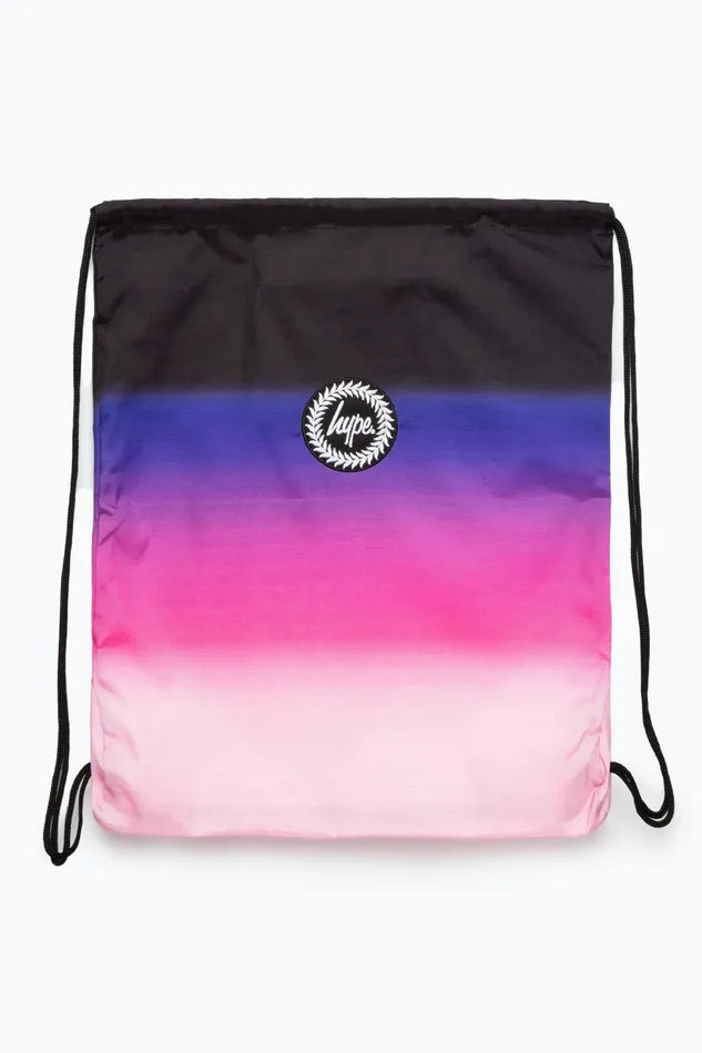 Just Hype Drawstring Bags Hype Black Pink and Purple Gradient Drawstring Bag