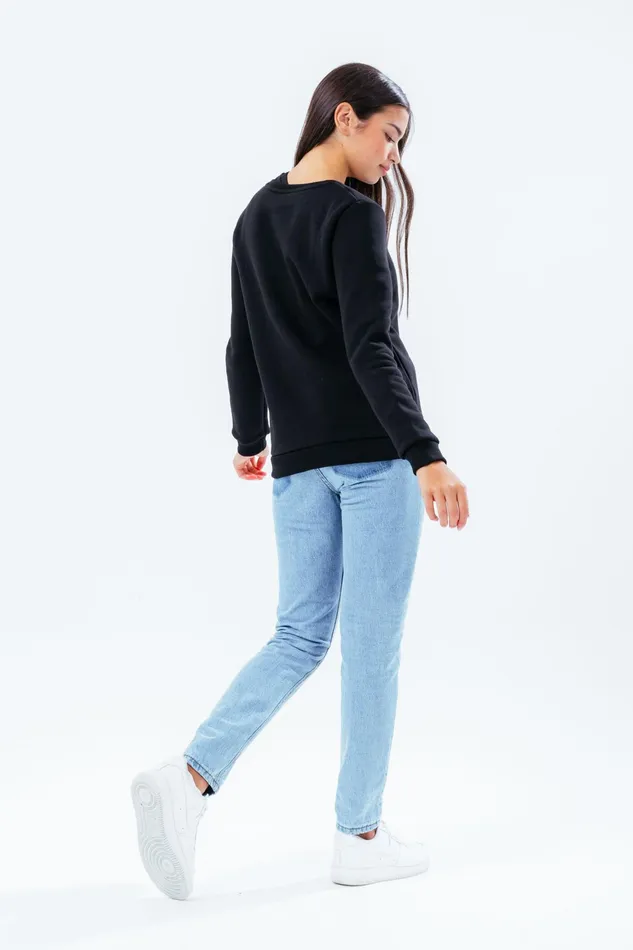 Just Hype Hoodies and Sweatshirts Hype Unisex Kids Black Script Crew Neck