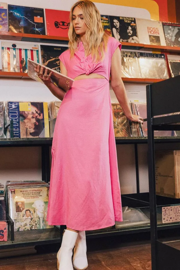 Kenelly Maxi Dress In Pink 8211 FINAL SALE Pink Women Bohme Dresses