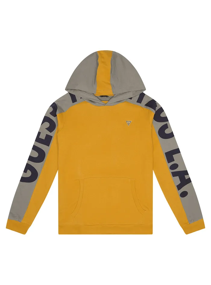 Kids Big Boy GUESS Dune Gold Logo Active Hoodie 716