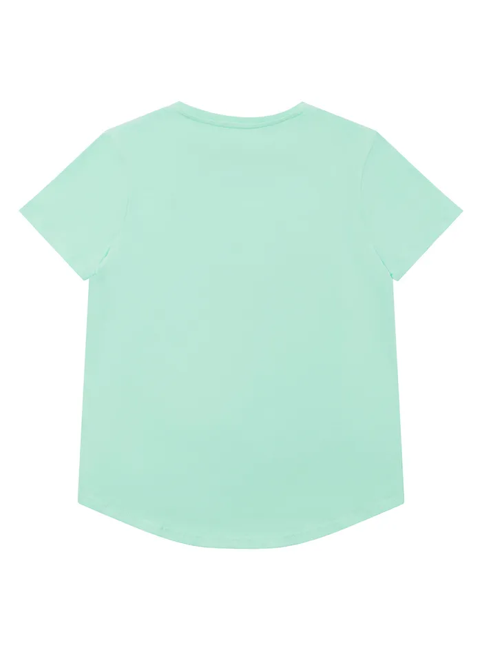 Kids Big Girl GUESS Rise Sky Leopard Logo Tshirt 716 Kids Big Girl GUESS Rise Sky Leopard Logo Tshirt 716