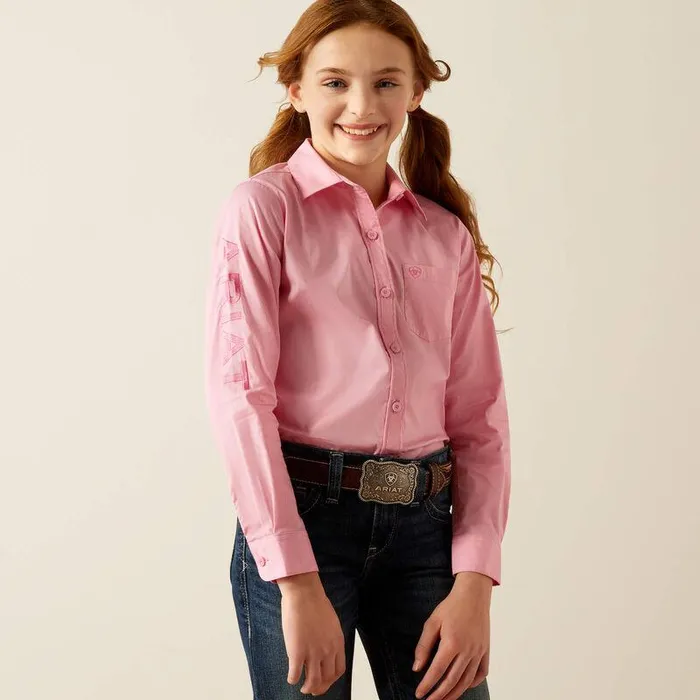 Kids Button Down Shirts Ariat Team Kirby Shirt Prism Pink