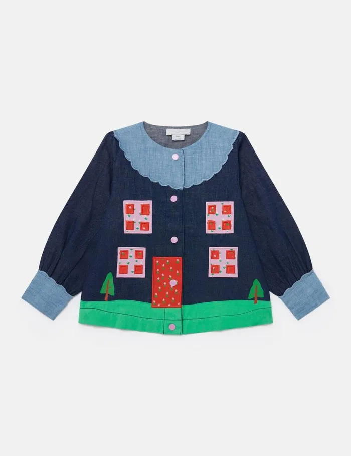 Kids Farmyard Appliqu LongSleeve Blouse Multicolour Stella McCartney TShirts And Tops