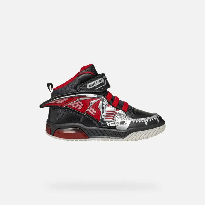 Kids Geox Sneakers INEK BOY BlackRed High Top Sneakers Blackred