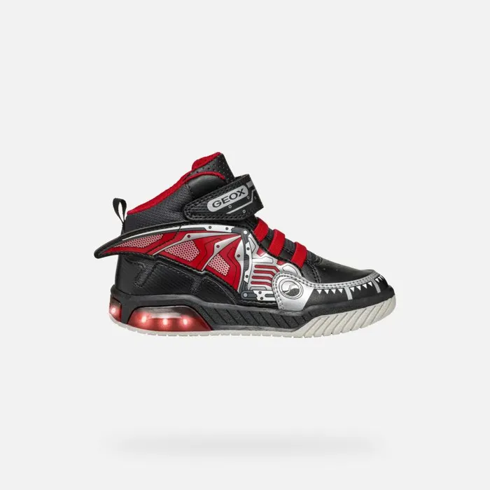 Kids Geox Sneakers INEK BOY BlackRed High Top Sneakers Blackred