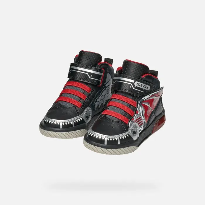 Kids Geox Sneakers INEK BOY BlackRed High Top Sneakers Blackred