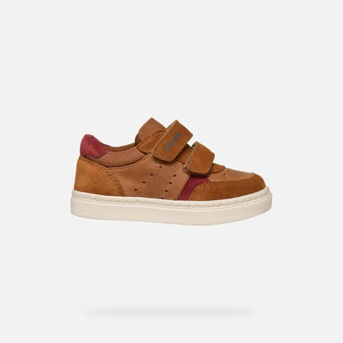 Kids Geox Sneakers NASHIK TODDLER BOY Light BrownBordeaux Low Top Sneakers Light Brownbordeaux