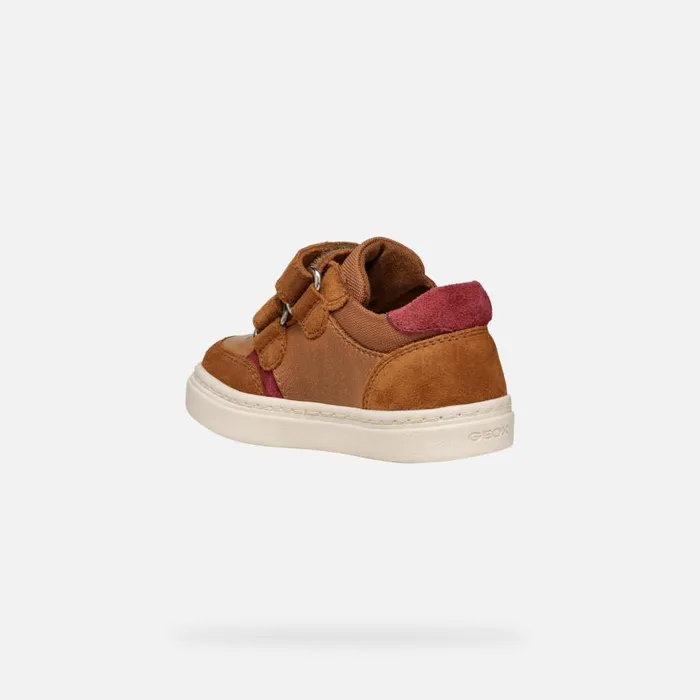 Kids Geox Sneakers NASHIK TODDLER BOY Light BrownBordeaux Low Top Sneakers Light Brownbordeaux