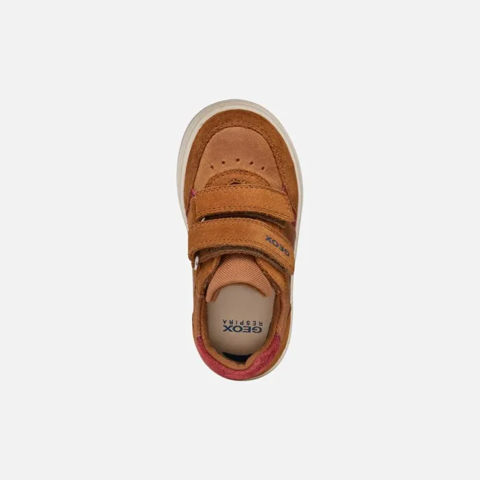 Kids Geox Sneakers NASHIK TODDLER BOY Light BrownBordeaux Low Top Sneakers Light Brownbordeaux