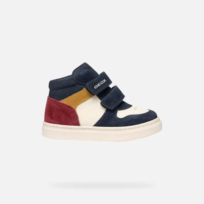 Kids Geox Sneakers NASHIK TODDLER BOY NavyLight Beige High Top Sneakers Navylight Beige