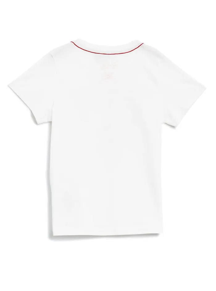 Kids Little Boy GUESS White Short Sleeve Triangle Logo Tee 27