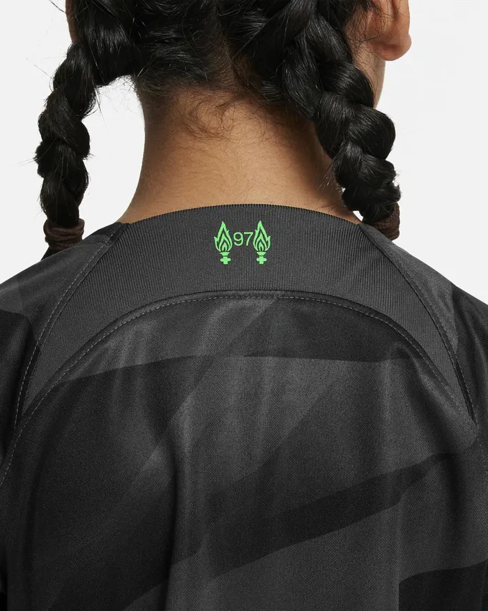 Kids Nike All Accessories And Equipment Liverpool FC 202324 Goalkeeper Anthracitepoison Green