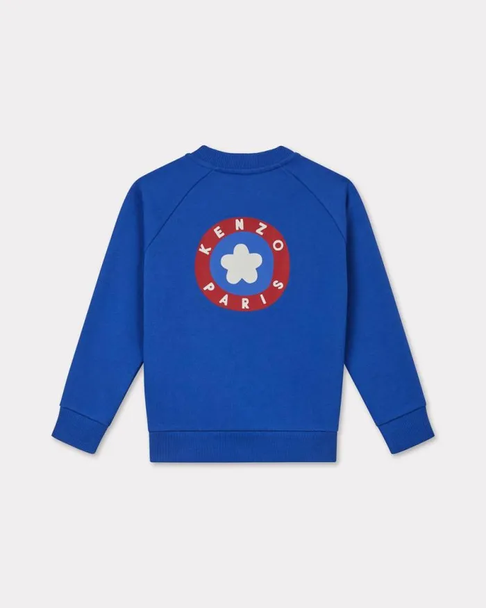 Kids Printed Cotton Sweatshirt Sapphire Kenzo Tshirts And Sweatshirts