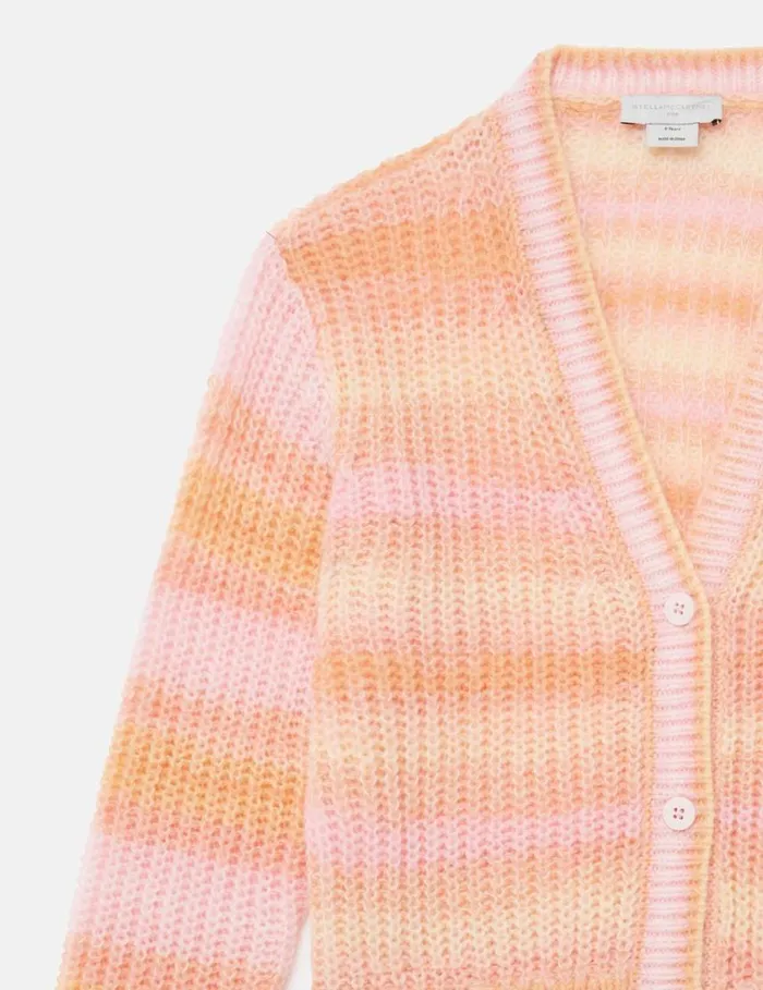 Kids Rainbow Striped Knitted Cardigan Peach Pink Stella McCartney Sweaters and Cardigans Kids Rainbow Striped Knitted Cardigan Peach Pink Stella McCartney Sweaters and Cardigans