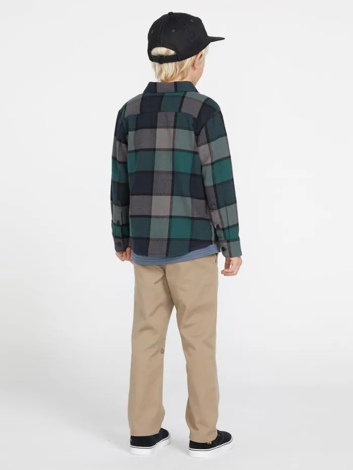 Kids Shirts and Flannels Volcom Little Boys Caden Plaid Flannel 8211 Navy