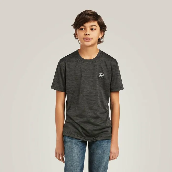 Kids TShirts and Polos Ariat Charger Vertical Flag Tee Charcoal Kids TShirts and Polos Ariat Charger Vertical Flag Tee Charcoal