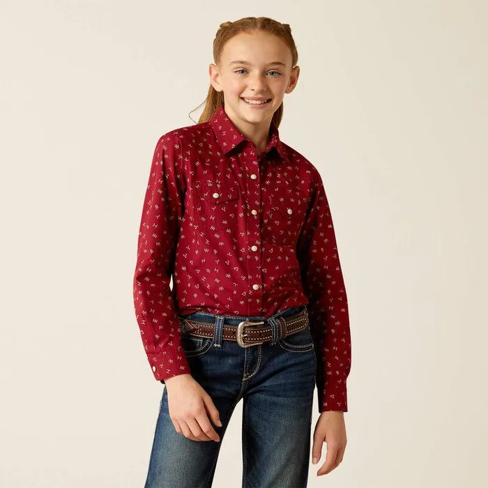 Kids TShirts and Polos Ariat Red Ranch Shirt Cattle Brand