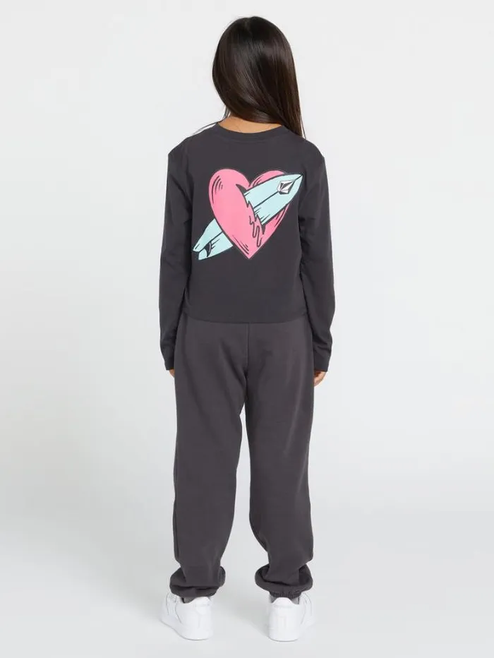 Kids TShirts and Tanks Volcom Girls Pocket Dial Long Sleeve Shirt 8211 Vintage Black